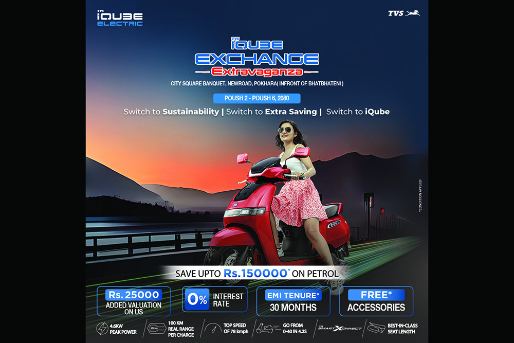 Jagdamba Motors runs 'TVS iQube Exchange Extravaganza' in Pokhara